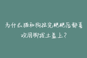 为什么猫和狗拉完粑粑后都喜欢用脚拨土盖上？