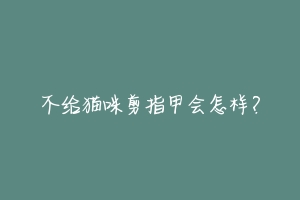 不给猫咪剪指甲会怎样？