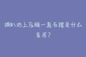 猫趴地上后腿一直在蹬是什么意思？