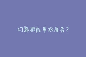 幻影猫凯蒂扮演者？