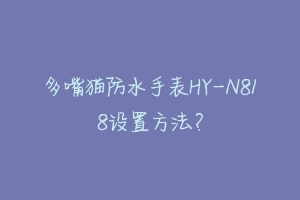 多嘴猫防水手表HY-N818设置方法？