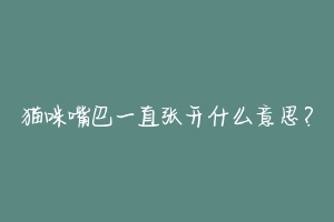 猫咪嘴巴一直张开什么意思？