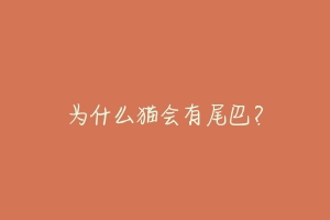 为什么猫会有尾巴？