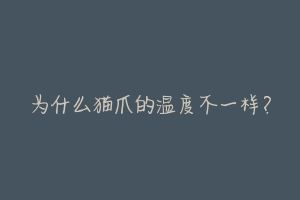 为什么猫爪的温度不一样？