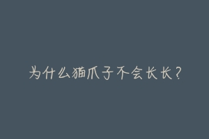 为什么猫爪子不会长长？