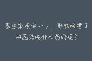 医生麻烦你一下，那猫咪得了淋巴结吃什么药好呢？