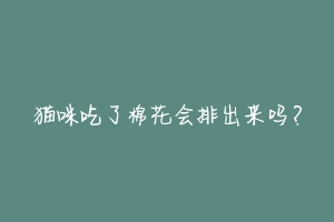 猫咪吃了棉花会排出来吗？