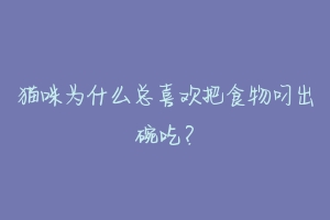 猫咪为什么总喜欢把食物叼出碗吃？