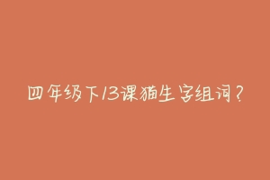 四年级下13课猫生字组词？