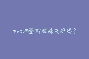 pvc地垫对猫咪友好吗？