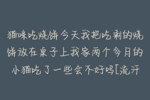 猫咪吃烧饼今天我把吃剩的烧饼放在桌子上我家两个多月的小猫吃了一些会不好吗[流汗？