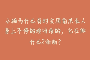 小猫为什么有时会用前爪在人身上不停的按呀按的，它在做什么?谢谢？