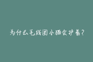 为什么毛线团小猫会护着？