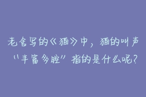 老舍写的《猫》中，猫的叫声“丰富多腔”指的是什么呢？