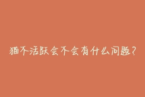 猫不活跃会不会有什么问题？