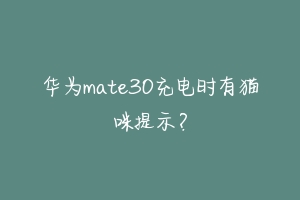 华为mate30充电时有猫咪提示？