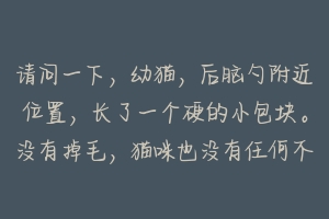 请问一下，幼猫，后脑勺附近位置，长了一个硬的小包块。没有掉毛，猫咪也没有任何不适，但是随着它长大？