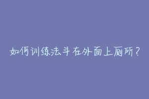 如何训练法斗在外面上厕所？