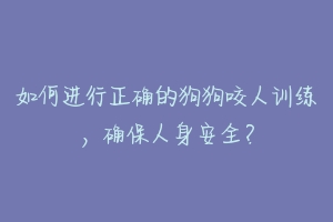 如何进行正确的狗狗咬人训练，确保人身安全？