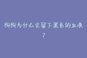 狗狗为什么会留下黑色的血液？