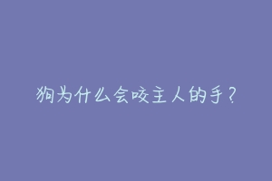 狗为什么会咬主人的手？