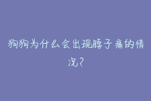 狗狗为什么会出现脖子痛的情况？