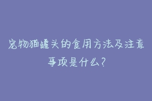 宠物猫罐头的食用方法及注意事项是什么？