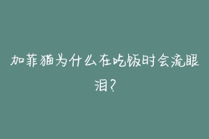 加菲猫为什么在吃饭时会流眼泪？