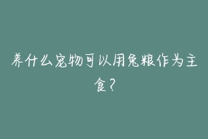 养什么宠物可以用兔粮作为主食？