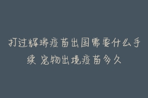 打过辉瑞疫苗出国需要什么手续 宠物出境疫苗多久