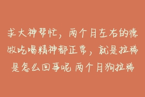 求大神帮忙，两个月左右的德牧吃喝精神都正常，就是拉稀是怎么回事呢 两个月狗拉稀怎么回事