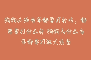 狗狗必须每年都要打针吗，都需要打什么针 狗狗为什么每年都要打狂犬疫苗