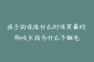 孩子的保险什么时候买最好 狗咬火线为什么不触电