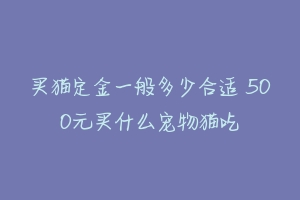 买猫定金一般多少合适 500元买什么宠物猫吃