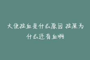 大便拉血是什么原因 拉屎为什么还有血啊