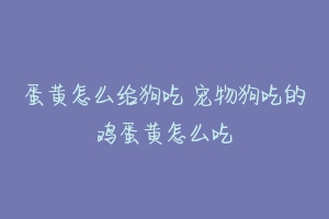 蛋黄怎么给狗吃 宠物狗吃的鸡蛋黄怎么吃