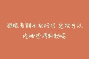 猫粮有调味剂好吗 宠物可以吃哪些调料粉呢