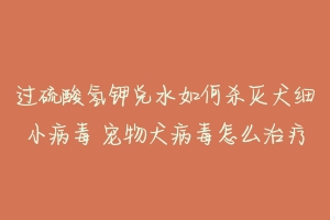 过硫酸氢钾兑水如何杀灭犬细小病毒 宠物犬病毒怎么治疗