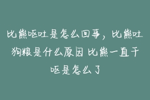 比熊呕吐是怎么回事，比熊吐狗粮是什么原因 比熊一直干呕是怎么了